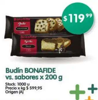 Supermercados Buenos Días Bonafide Budín vs sabores x 200g oferta