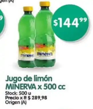 Supermercados Buenos Días Minerva Jugo de limón x 500cc oferta