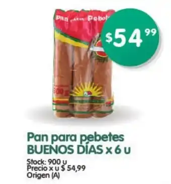 Supermercados Buenos Días Buendos Dias Pan para pebetes x 6u oferta