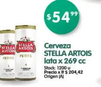 Stella Artois Cerveza lata x 269cc