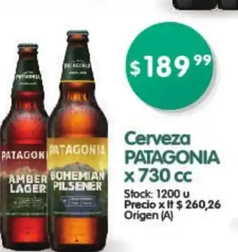 Supermercados Buenos Días Patagonia Cerviza x 730cc oferta