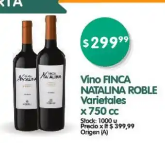 Supermercados Buenos Días Finca Natalina Roble Vino Varietales x 750cc oferta