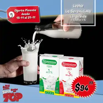 Supermercados Top Leche La Serenisima Larga Vida x 1l oferta