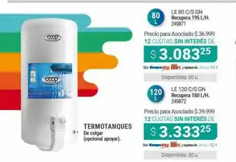 Cooperativa Obrera Coop Termotanques De Colgar oferta