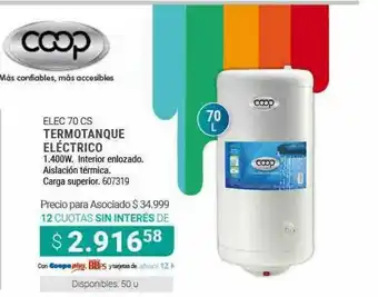 Cooperativa Obrera Coop Elec 70cs Termotanque Eléctrico oferta
