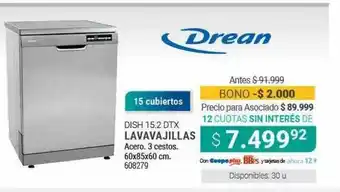 Cooperativa Obrera Drean Dish 15.2 Dtx Lavajillas oferta