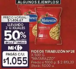 Carrefour Matarazzo fideos tirabuzón nº28 oferta