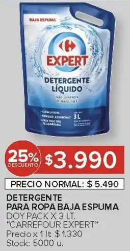Carrefour Carrefour expert detergente para ropa baja espuma oferta