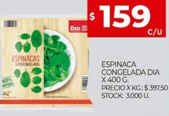 Supermercados DIA Espinaca Congelada dia x 400 g. oferta