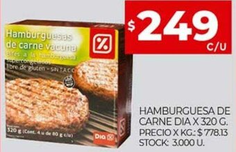Supermercados DIA Hamburguesa de Carne Dia x 320 g. oferta