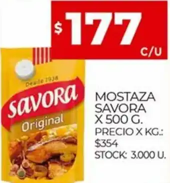 Supermercados DIA Mostaza Savora x 500 g. oferta