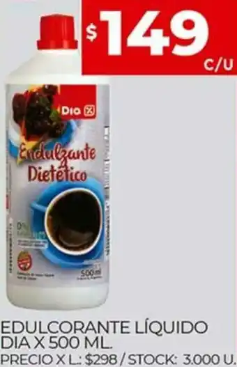 Supermercados DIA Edulcorante Líquido Dia x 500 Ml. oferta