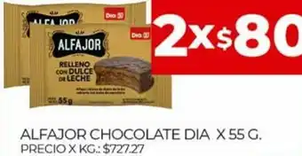 Supermercados DIA Alfajor Chocolate Dia x 55 g. oferta