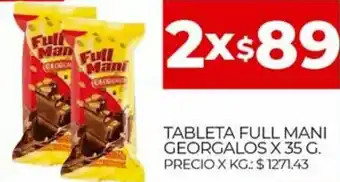 Supermercados DIA Tableta Full Mani Georgalos x 35 g. 2x oferta