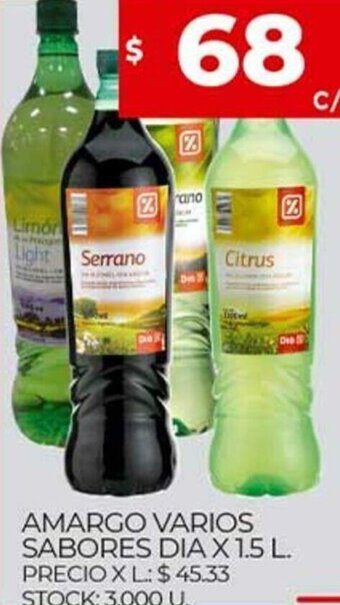 Supermercados DIA Amargo Varios Sabores Dia x 1.5 L. oferta