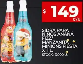 Supermercados DIA Sidra Para Niños Ananá Fizz/Manzanita Minions Fiesta x 1 L. oferta