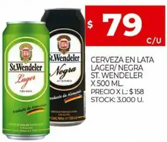 Supermercados DIA Cerveza en Lata Lager/Negra St. Wendeler x 500 ml oferta
