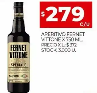 Supermercados DIA Aperitivo Fernet Vittone x 750 ml. oferta
