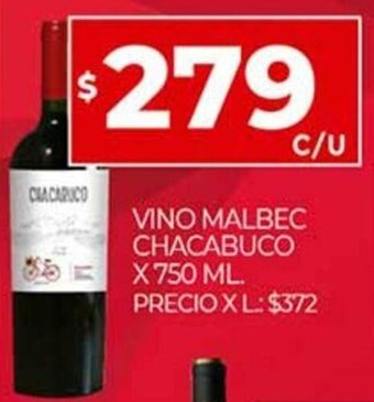 Supermercados DIA Vino Malbec Chacabuco x 750 ml. oferta