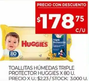 Supermercados DIA Toallitas Húmedas Triple Protector Huggies x 80 u. oferta