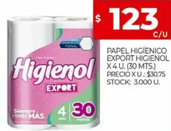 Supermercados DIA Papel Higiénico Export Higienol x 4 u. oferta