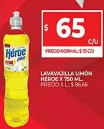 Supermercados DIA Lavavajilla Limón Heroe x 750 ml oferta