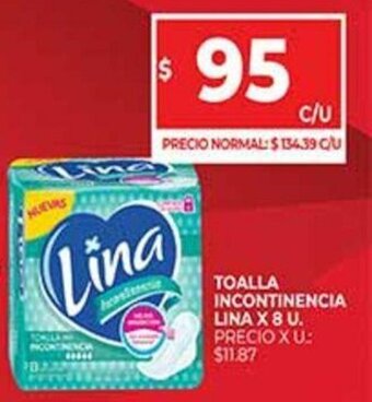 Supermercados DIA Toalla Incontinencia Lina x 8 u. oferta