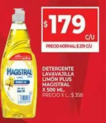 Supermercados DIA Detergente Lavavajilla Limón Plus Magistral x 500 Ml. oferta