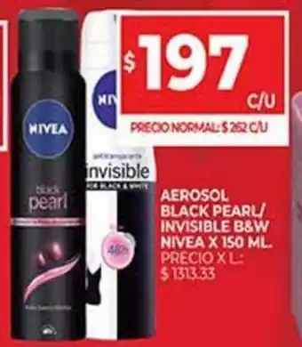 Supermercados DIA Aerosol Black Pearl/Invisible B&W Nivea x 150 ml. oferta