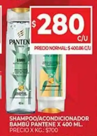 Supermercados DIA Shampoo/Acondicionador Bambú Pantene x 400 Ml. oferta