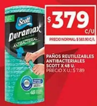 Supermercados DIA Paños Reutilizables Antibacteriales Scott x 48 U. oferta