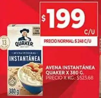 Supermercados DIA Avena Instantánea Quaker x 380 G. oferta