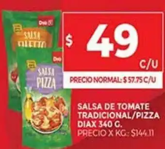 Supermercados DIA Salsa de Tomate Tradicional/Pizza Diax 340 G. oferta