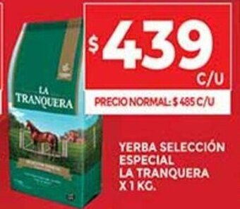 Supermercados DIA Yerba Selección Especial La Tranquera x 1 Kg. oferta