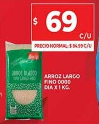Supermercados DIA Arroz Largo Fino 0000 Dia x 1 Kg. oferta