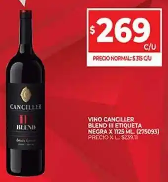 Supermercados DIA Vino Canciller Blend III Etiqueta Negra x 1125 Ml. (275093) oferta