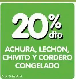 Achurra, lechon, chivito y cordero congelado -20%