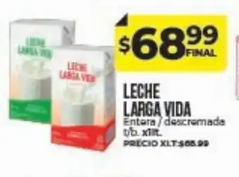Supermayorista Vital Leche larga Vida Entera/Descremada tetra x 1lt oferta