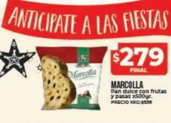 Supermayorista Vital Marcolla pan dulce con frutas y pasas x 500gr oferta