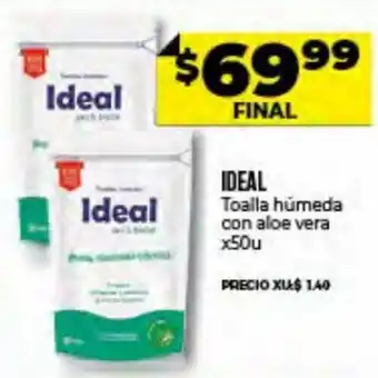 Supermayorista Vital Ideal Toalla húmeda con aloe vera x 50u oferta