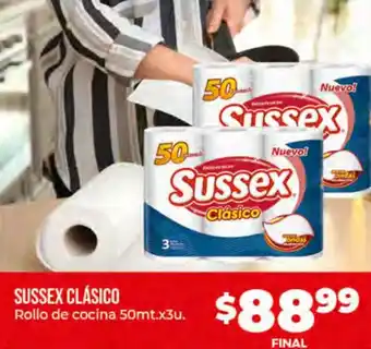 Supermayorista Vital Sussex Clásico Rollo de cocina 50mt x 3u oferta