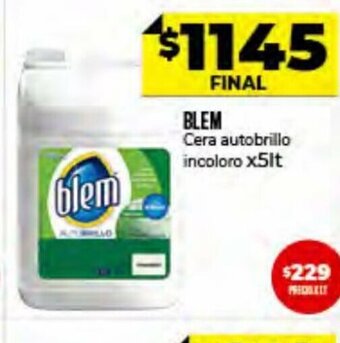 Supermayorista Vital Blem Cera autobrillo incoloro x 5lt oferta