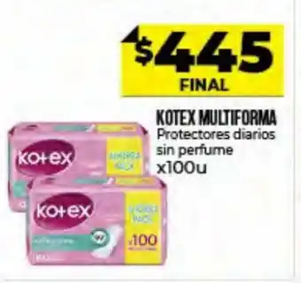 Supermayorista Vital Kotex Multiforma x 100u oferta