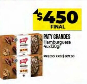 Supermayorista Vital Paty Grandes Hamburguesa 4u x 120gr oferta