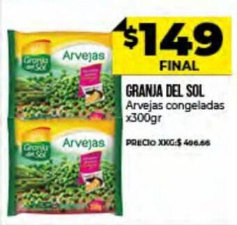Supermayorista Vital Granja Del Sol Arvejas congeladas x 300gr oferta