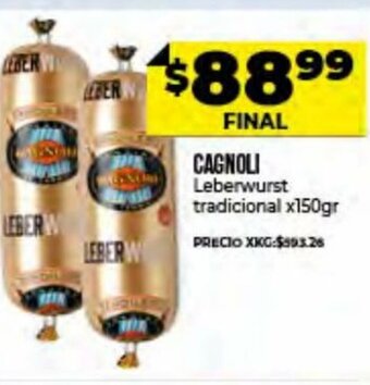 Supermayorista Vital Cagnoli Leberwurst tradicional x 150gr oferta