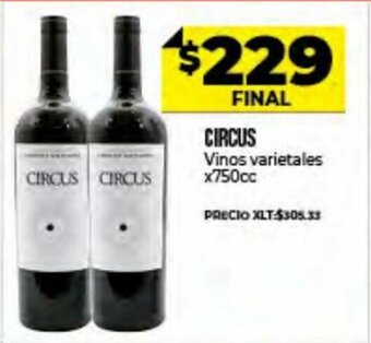 Supermayorista Vital Circus Vinos varietales x 750cc oferta