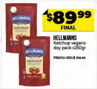 Supermayorista Vital Hellman's Ketchup vegano doy pack x 250gr oferta