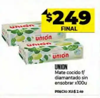Supermayorista Vital Union Mate cocido f/diamantado sin ensobrar x 100u oferta
