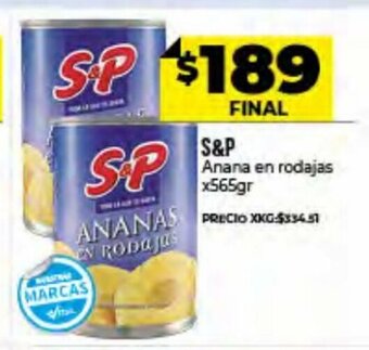 Supermayorista Vital S&P Anana en rodajas x 565gr oferta